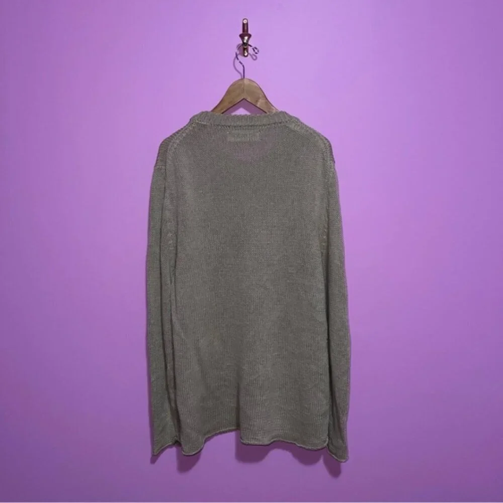 Miles Leon Linen Cotton-Blend‎ Sweater Men’s XL Mushroom Tan